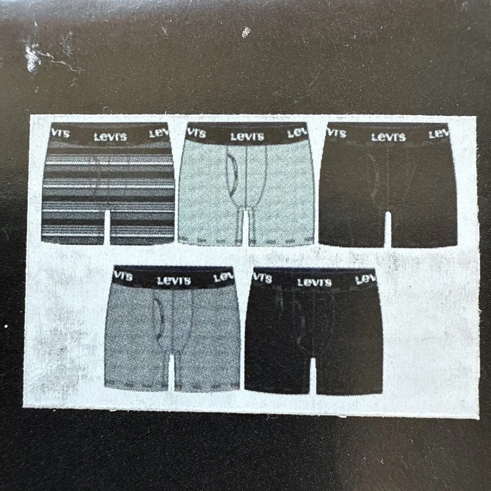 Levi's Boxer Brief 100% Cotton 5 Pack Contour Pouch Medium 32-34